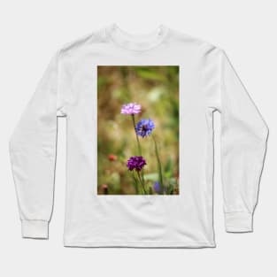 Bachelor Button Flowers Long Sleeve T-Shirt